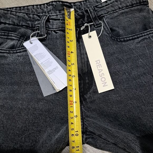 Reason Two Tone Gothic Western Skinny Flare Denim Jeans Size 32W Charcoal NWT - Picture 6 of 13